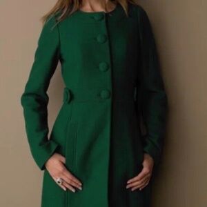Banana Republic Petite Wool Coat Emerald Green
